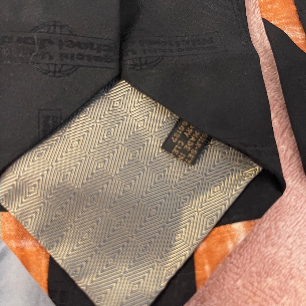 Vintage Sports-Themed Tie in Black and Brown - Picture 8 of 9